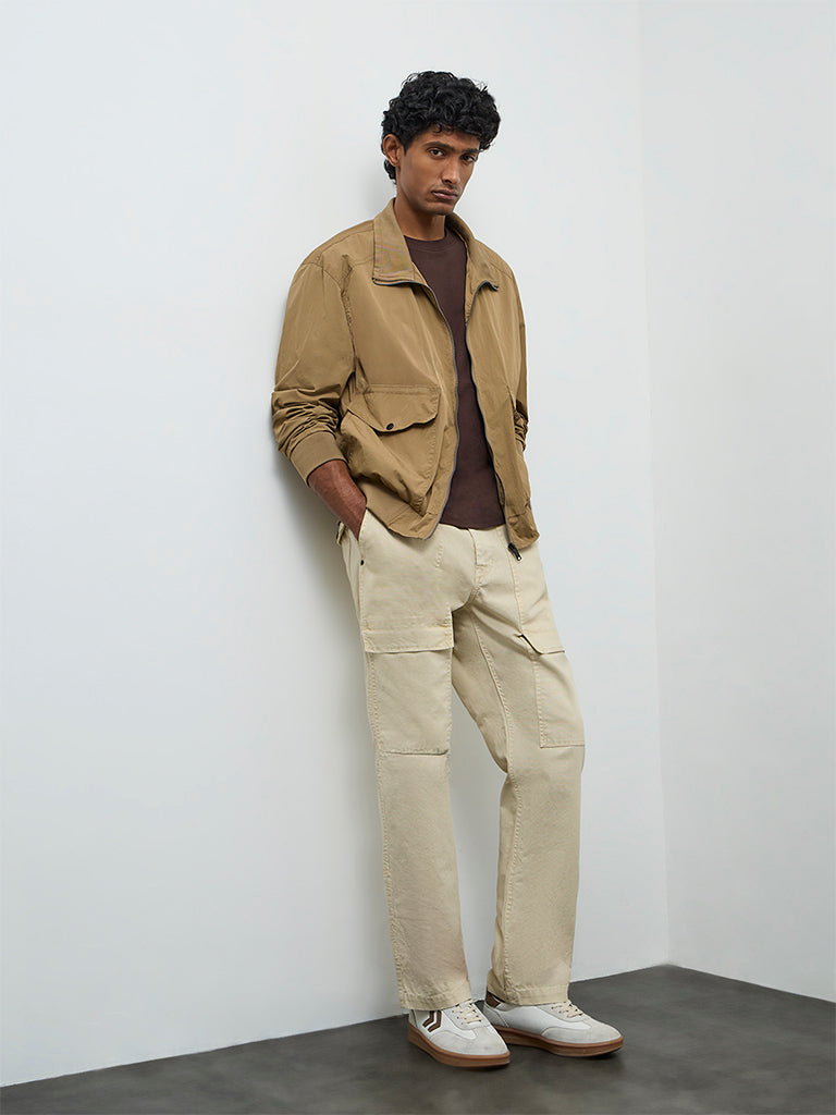 WES Casuals Beige Relaxed-Fit Jacket