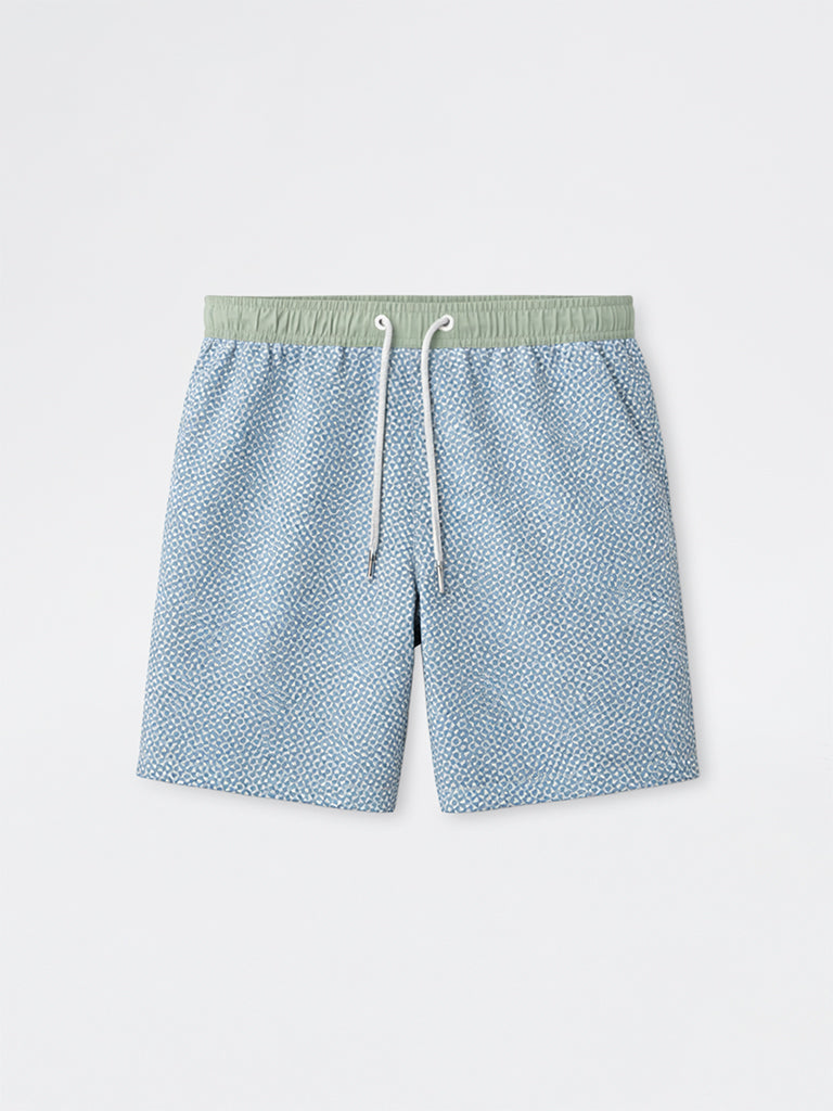 WES Casuals Sage Printed Relaxed-Fit Mid-Rise Swimwear Shorts