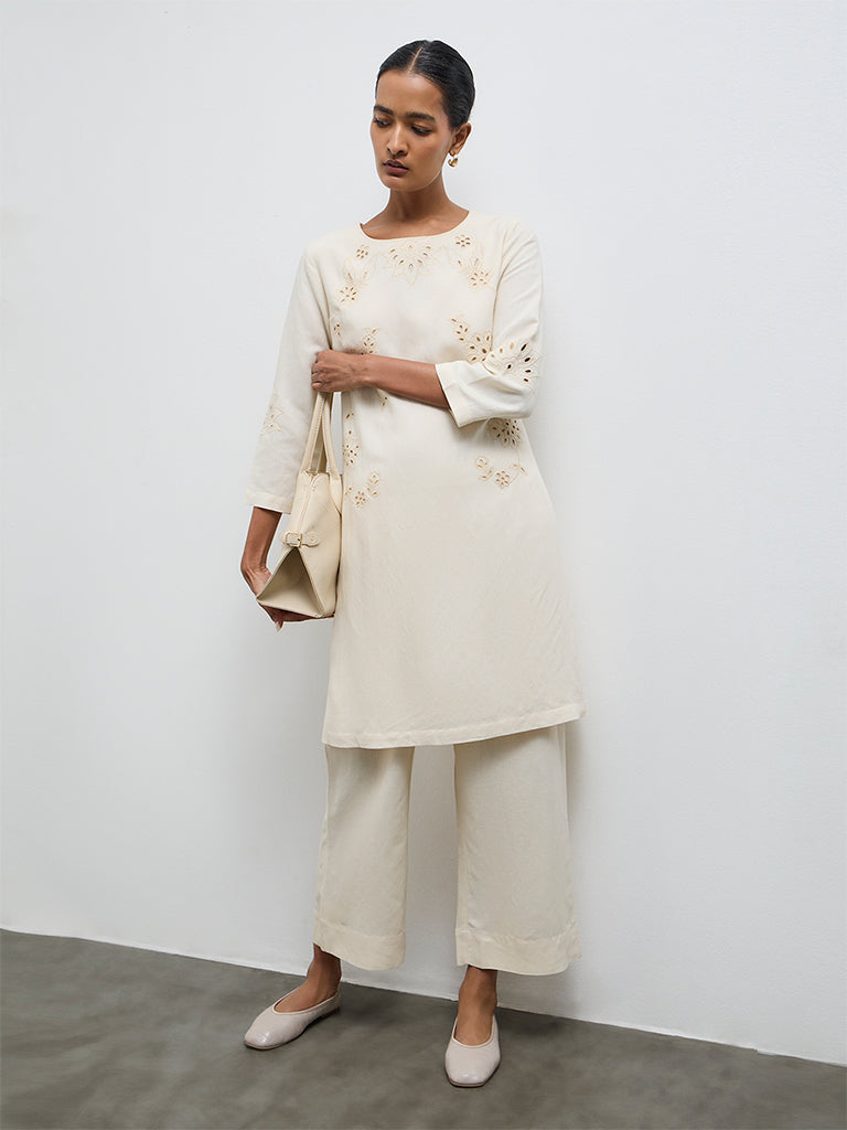 Zuba Cream Solid Pants