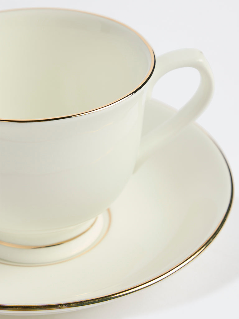 Westside Home White Cup and Saucer