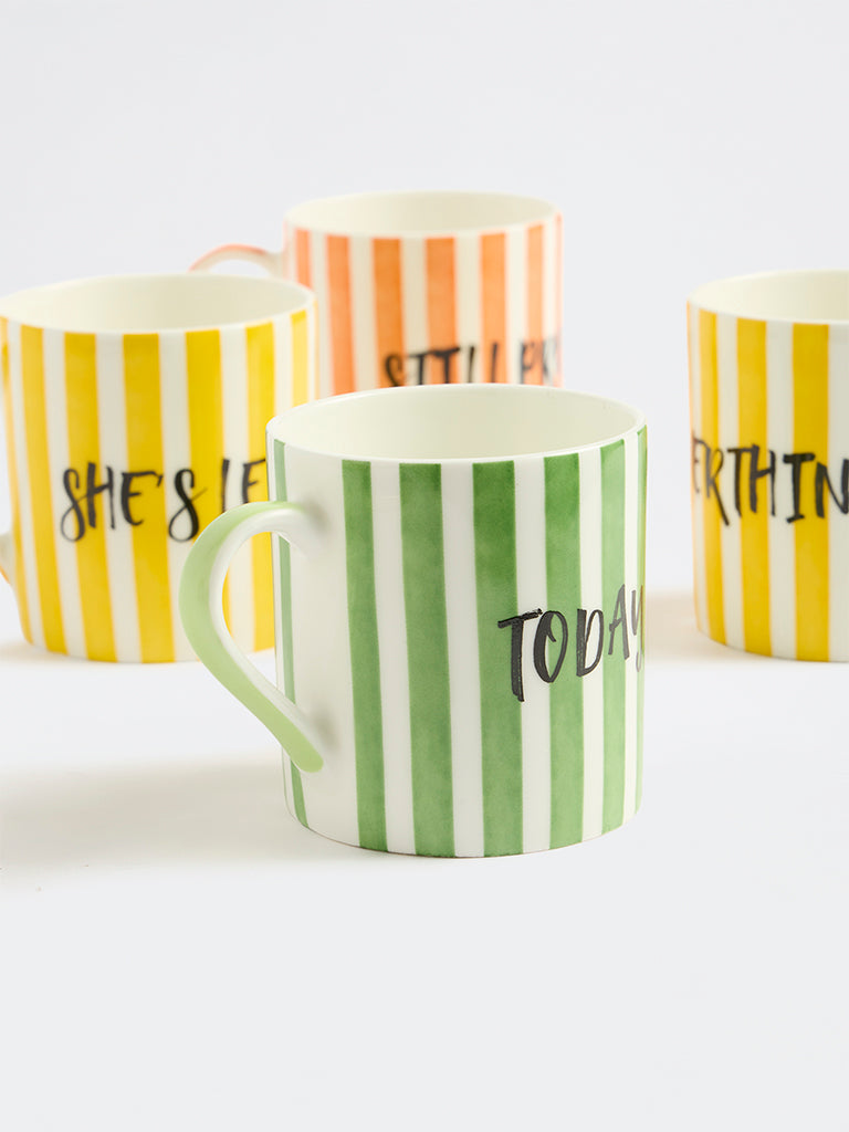 Westside Home Multicolour Stripe Mugs - Set of 4