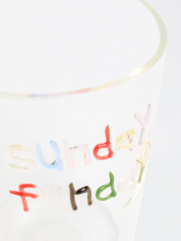 Westside Home Multicolour Text Printed Clear Glass