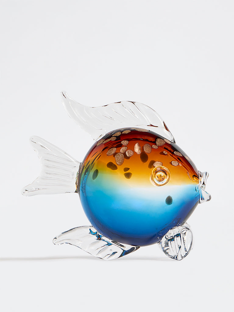 Westside Home Blue Glass Fish Decorative Object