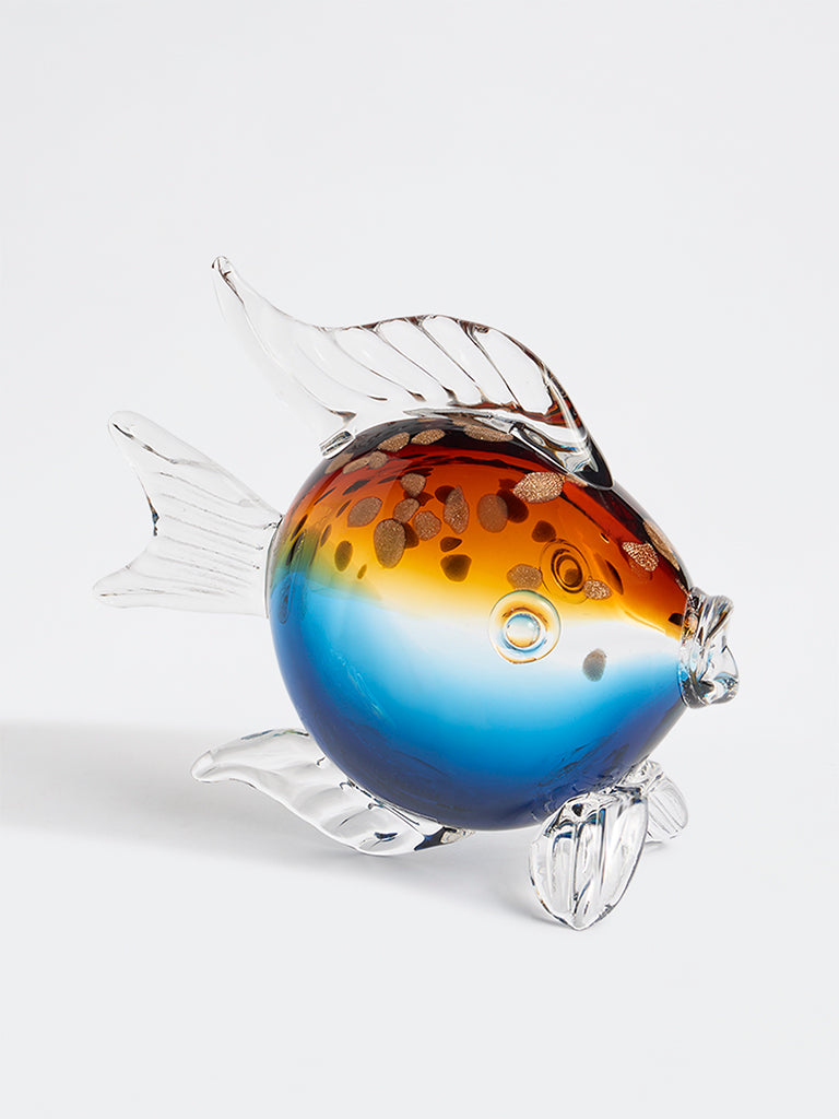 Westside Home Blue Glass Fish Decorative Object