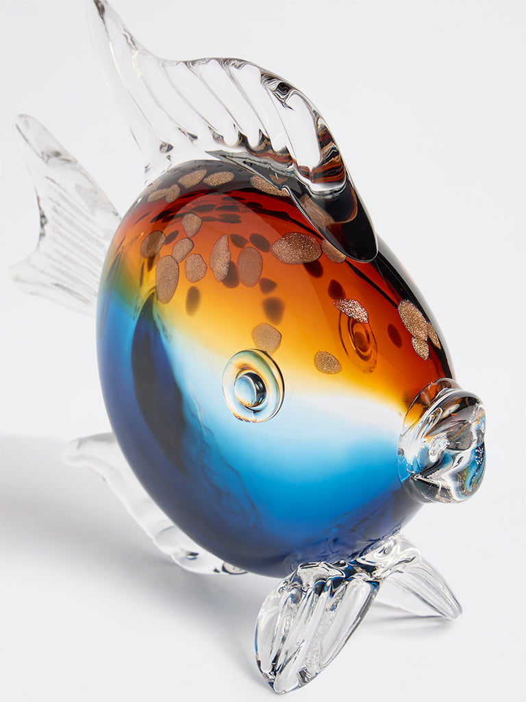 Westside Home Blue Glass Fish Decorative Object
