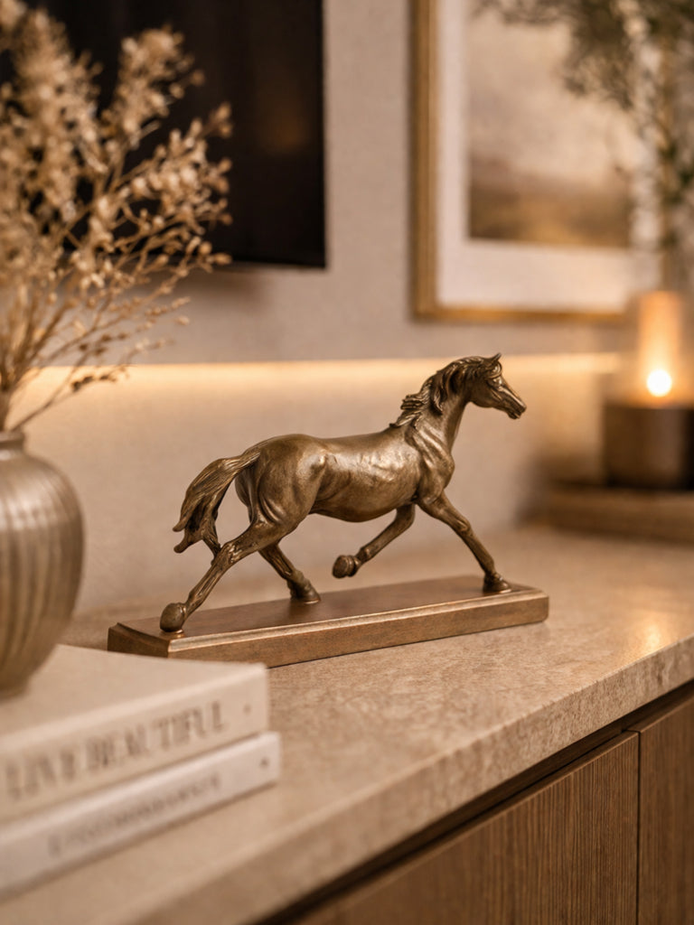 Westside Home Gold Resin Horse Figurine