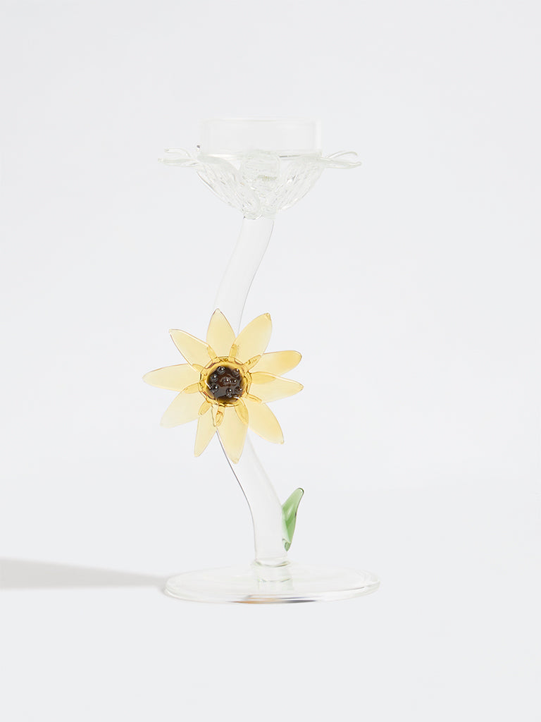 Westside Home Clear Sunflower Candle Holder