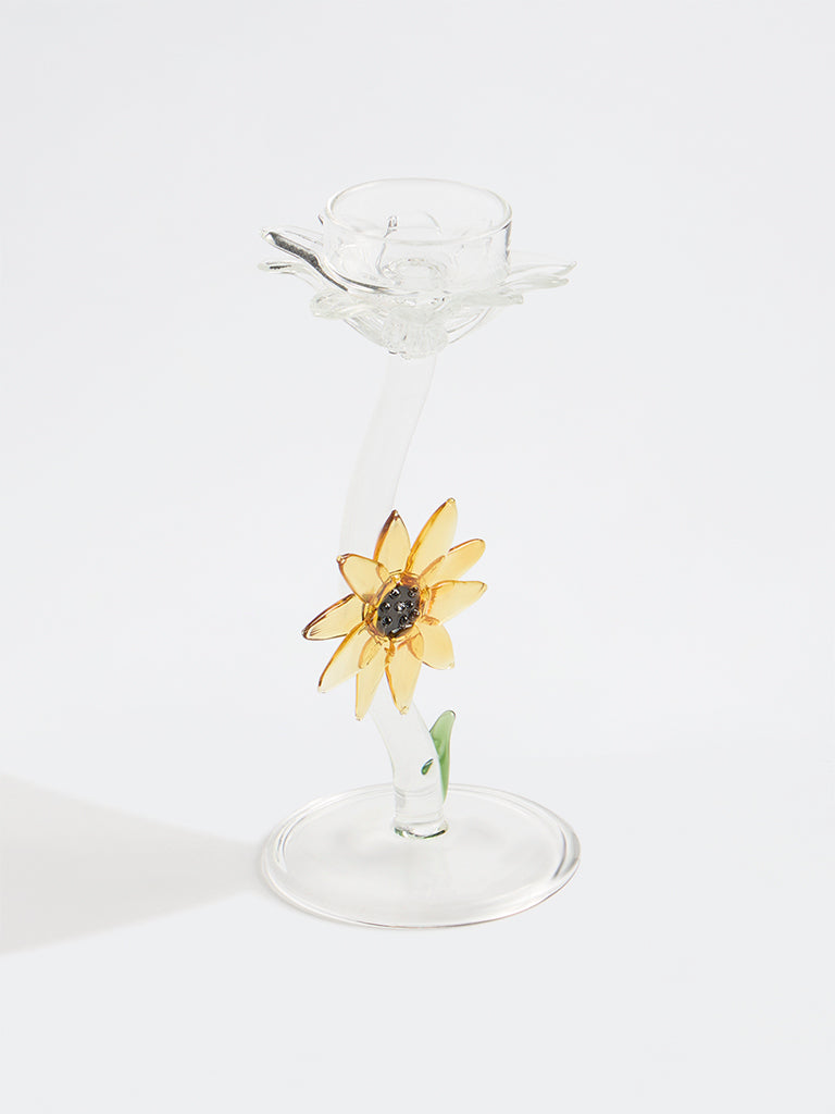 Westside Home Clear Sunflower Candle Holder