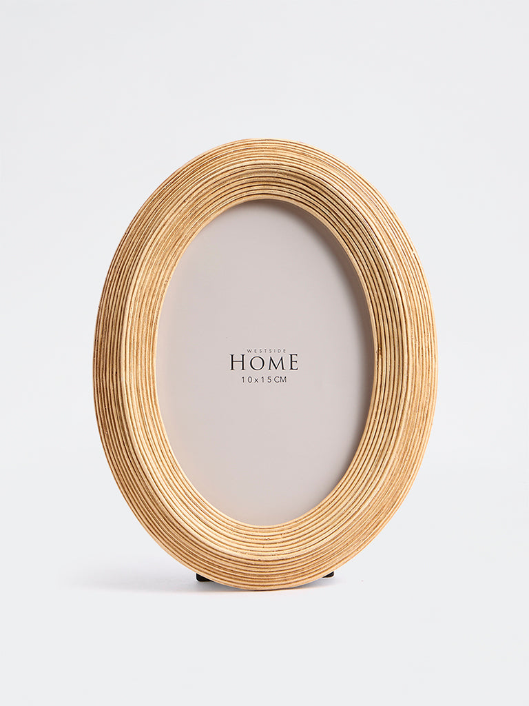 Westside Home Light Beige Textured Oval Photo Frame