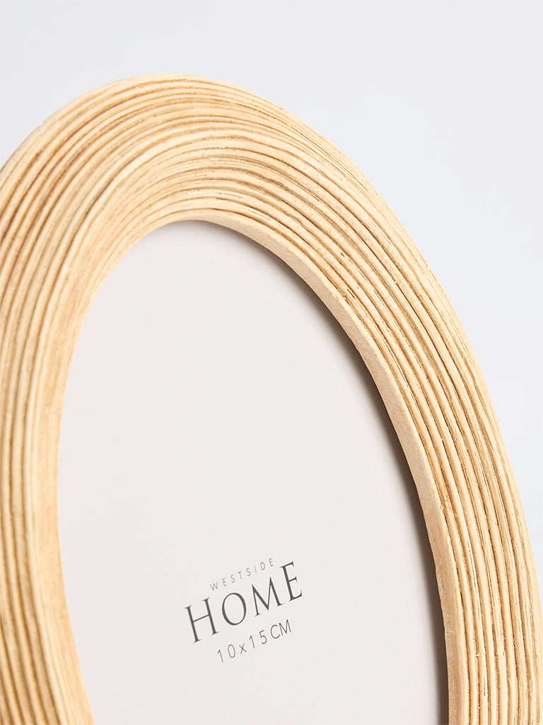 Westside Home Light Beige Textured Oval Photo Frame