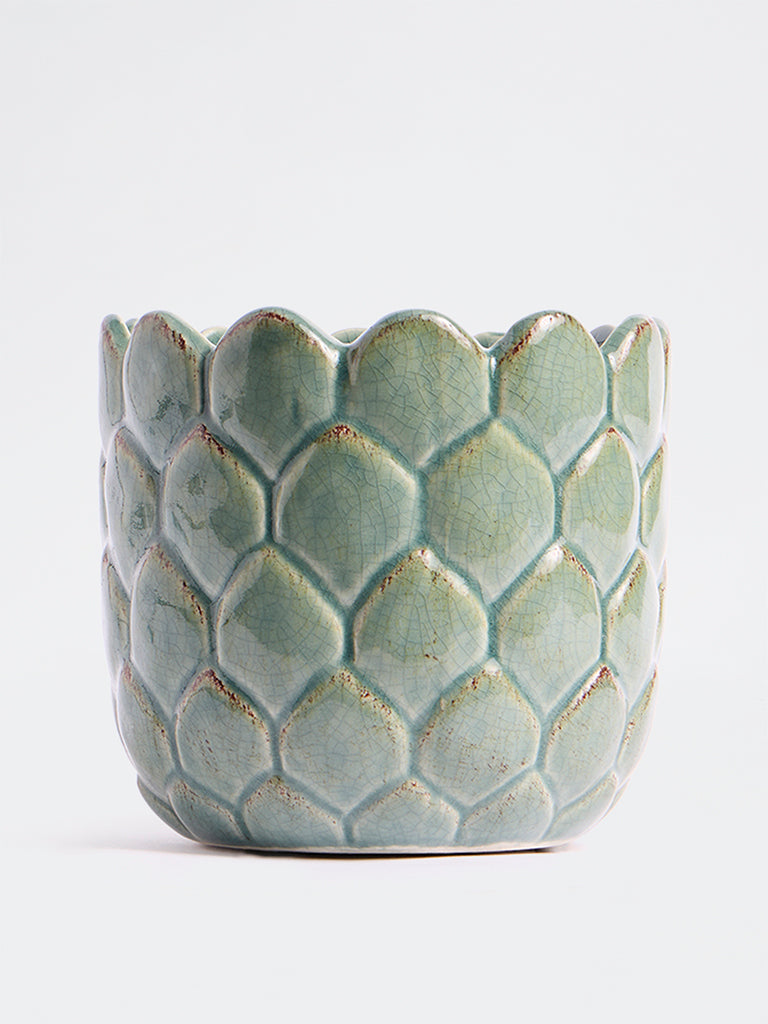Westside Home Green Artichoke Ceramic Planter