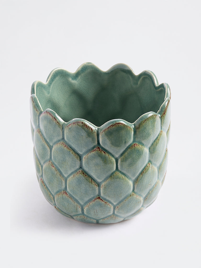 Westside Home Green Artichoke Ceramic Planter