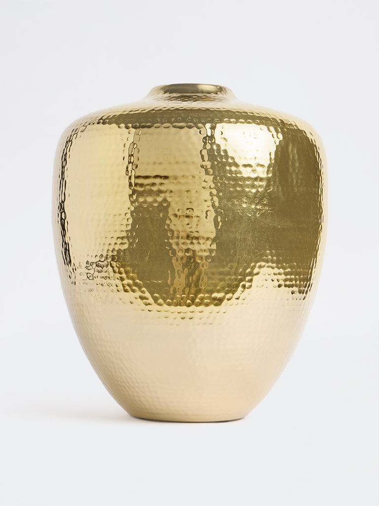 Westside Home Gold Hammered Textured Vase