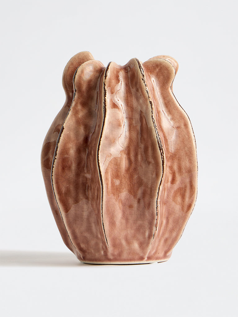 Westside Home Blush Pink Ceramic Fossil Vase