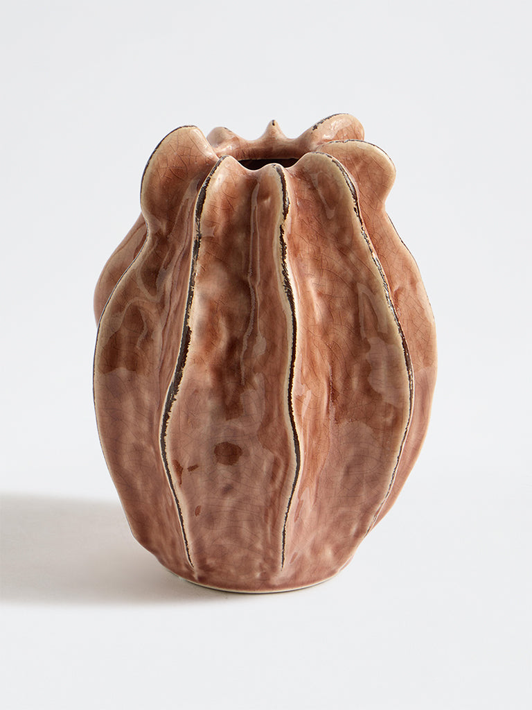 Westside Home Blush Pink Ceramic Fossil Vase