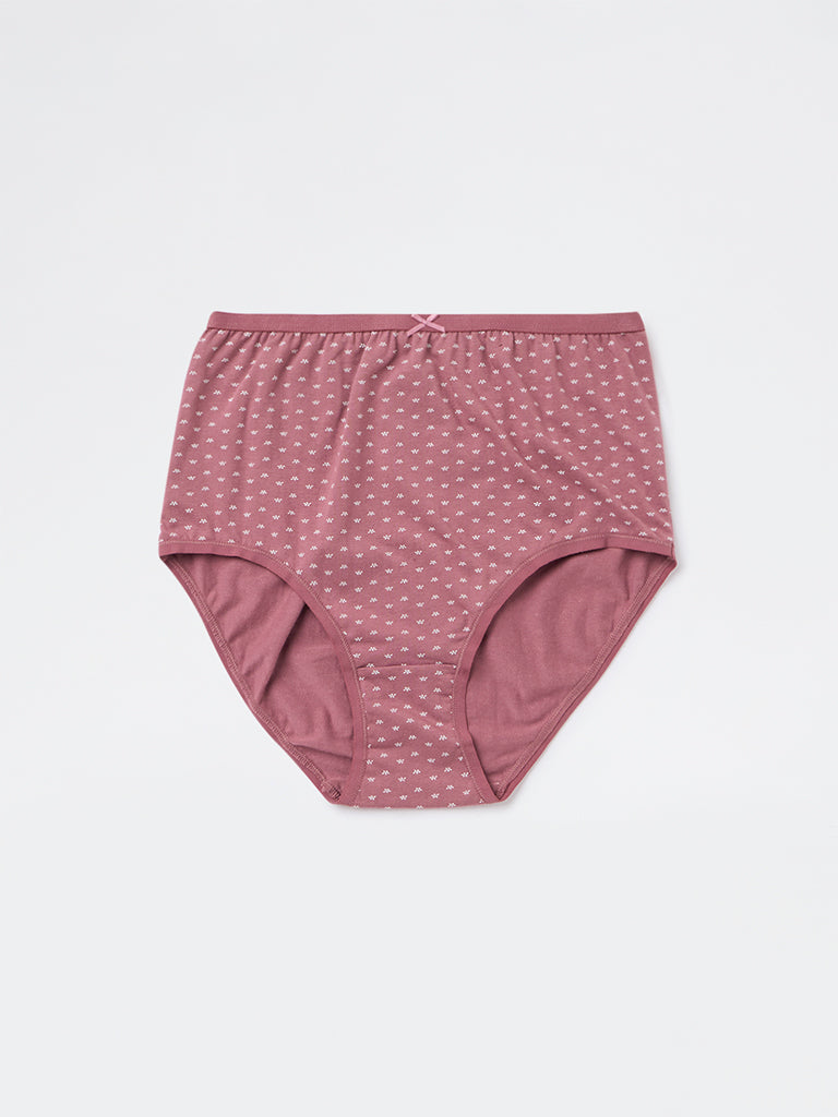 Wunderlove Burgundy Full Cotton-Blend Briefs - Pack of 3