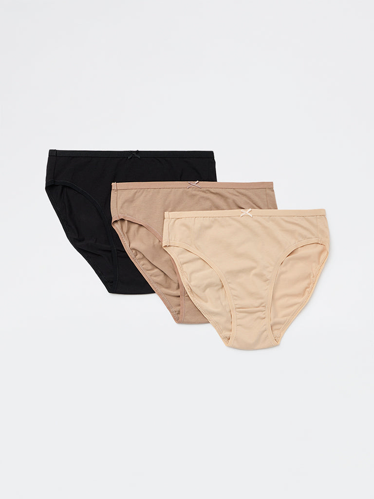 Wunderlove 3-Pack Cotton-Blend Hi-Leg Briefs