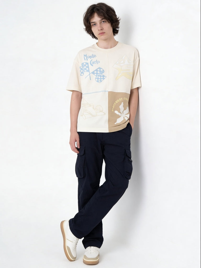 Boys Black Cargo Style Mid-Rise Pants