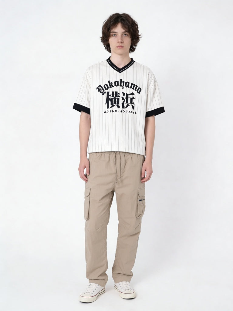 Boys Taupe Multi-Pocket Utility Cargo Trousers