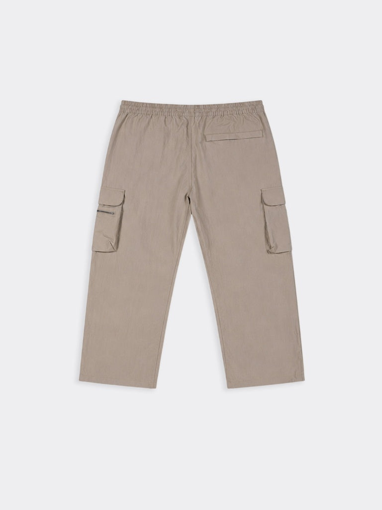 Boys Taupe Multi-Pocket Utility Cargo Trousers