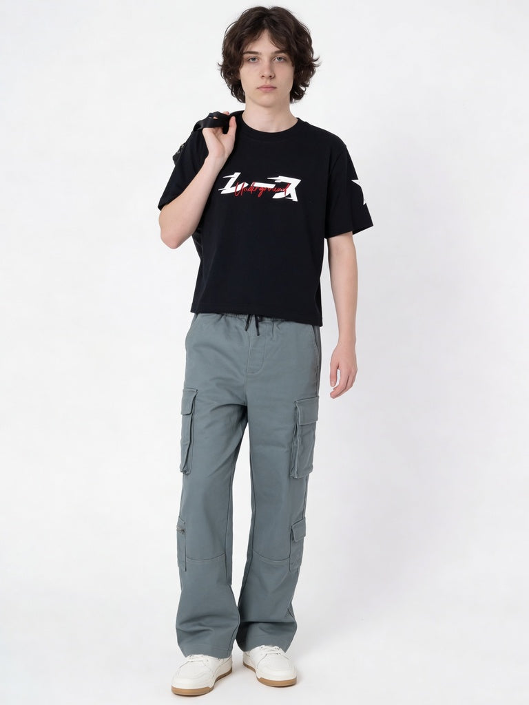 Boys Sage Straight Fit Cotton-Blend Cargo Pants