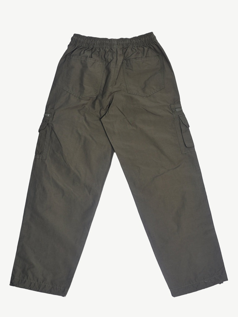 Boys Olive Mid-Rise Cotton-Blend Cargo Pants