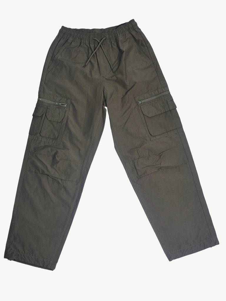 Boys Olive Mid-Rise Cotton-Blend Cargo Pants