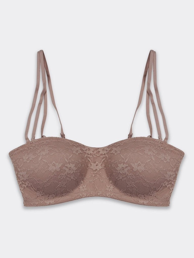 Superstar Dusty Mauve Lace-Detailed Padded Bra