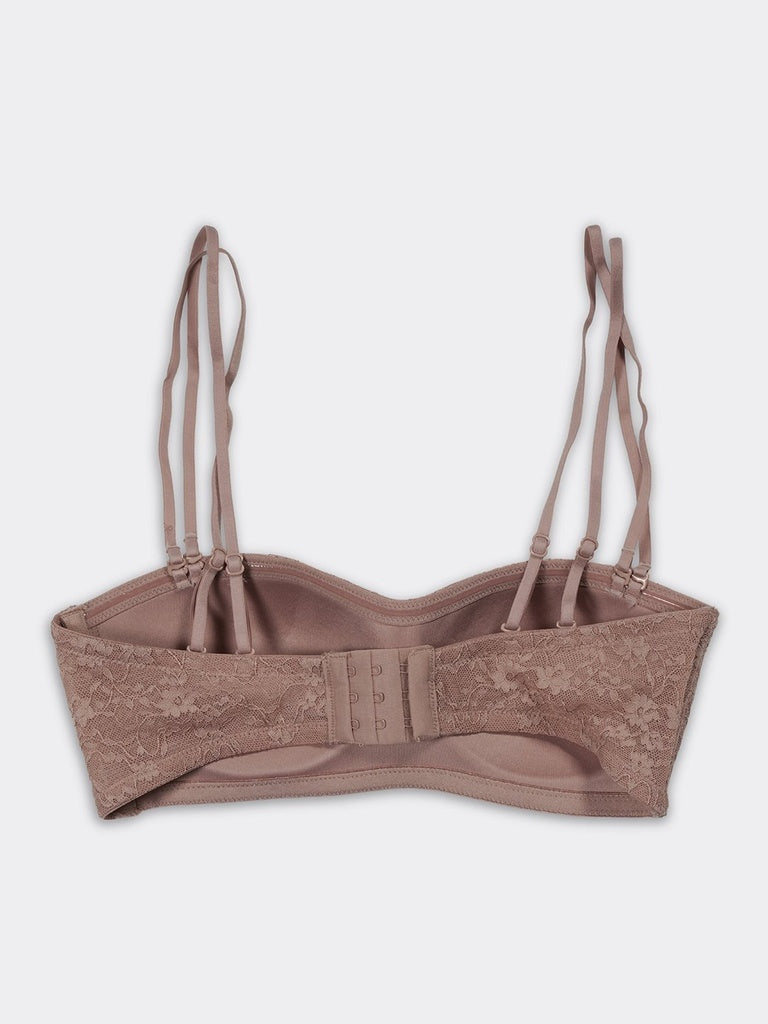 Superstar Dusty Mauve Lace-Detailed Padded Bra