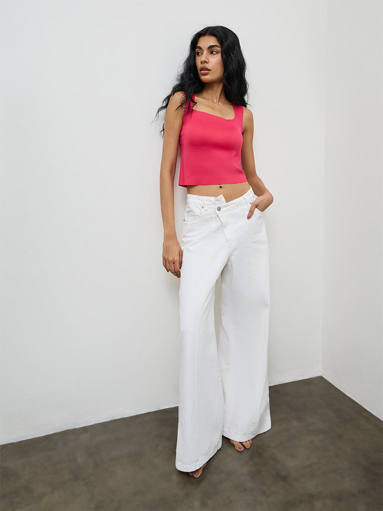 Superstar Pink Ribbed Padded Top