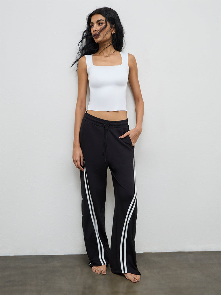 Superstar White Ribbed Padded Top