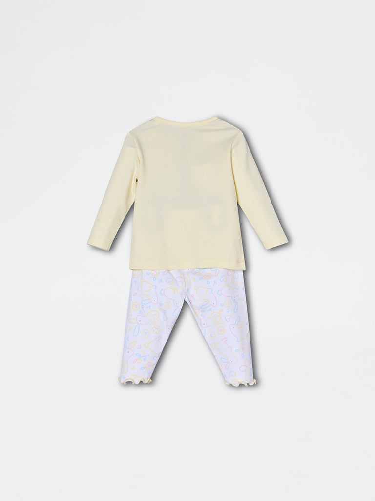 HOP Baby Girls Yellow Animal Printed Co-ord Set - Exclusive