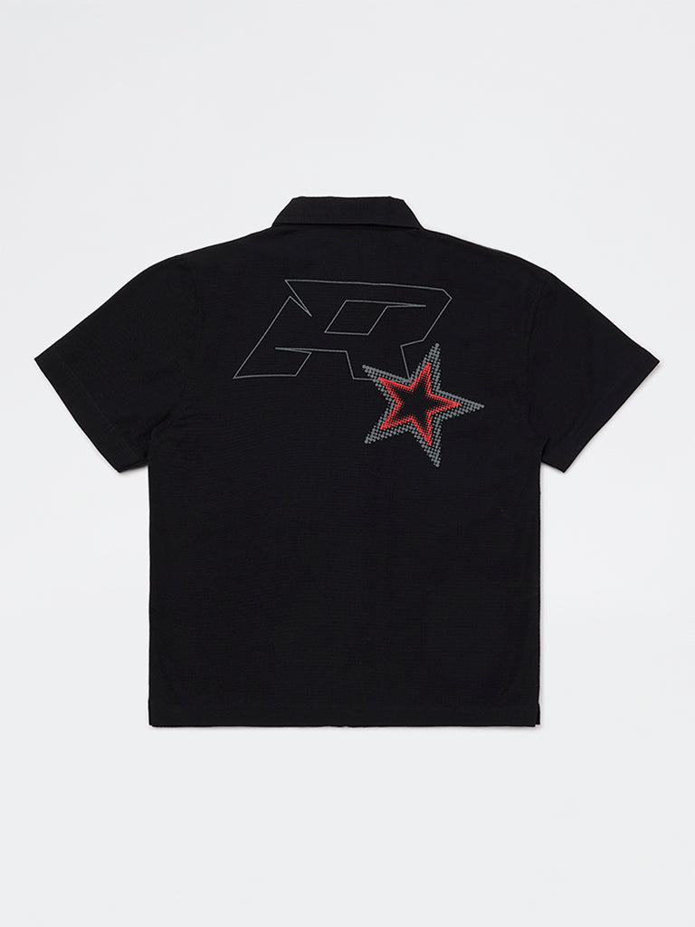 Boys Black Printed Cotton Shirt