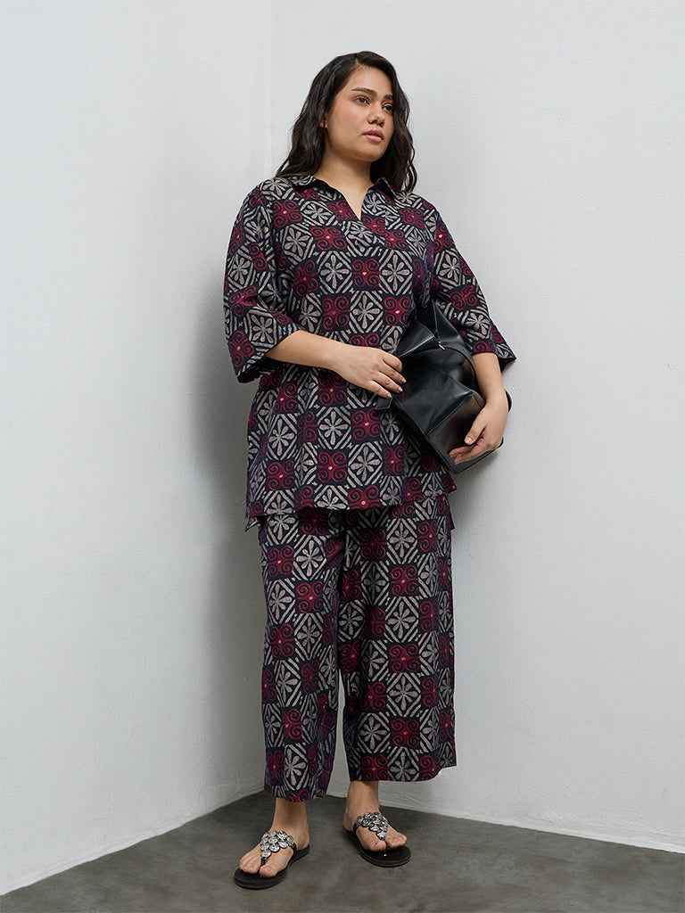 Diza Black Printed Pants