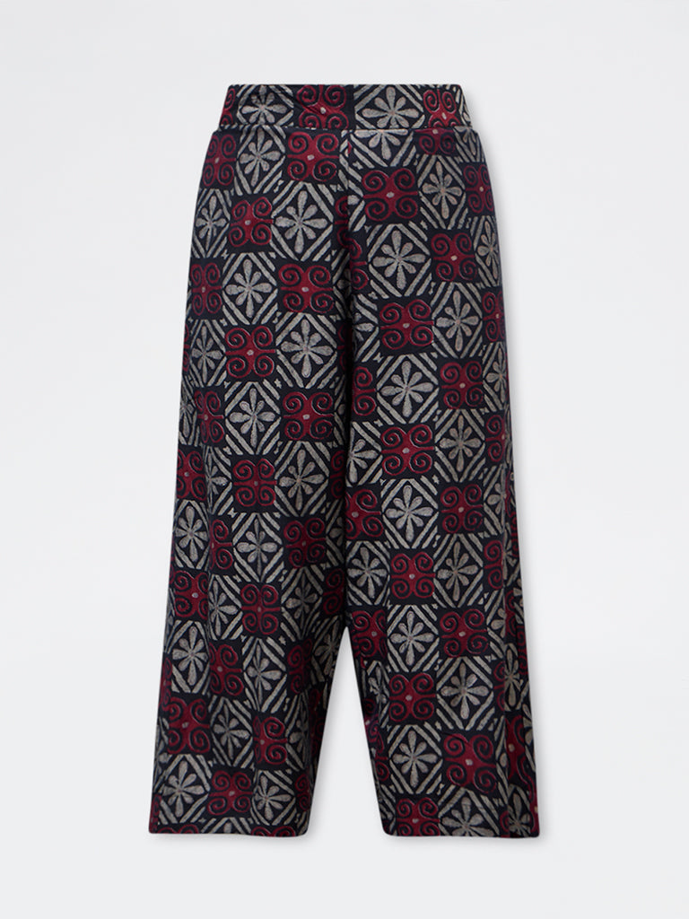 Diza Black Printed Pants