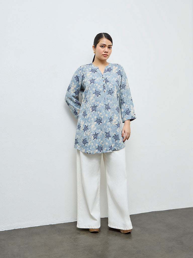 Diza Blue Printed Tunic