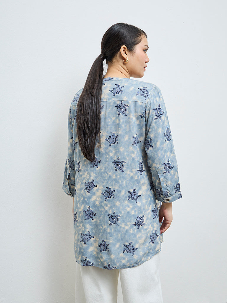 Diza Blue Printed Tunic