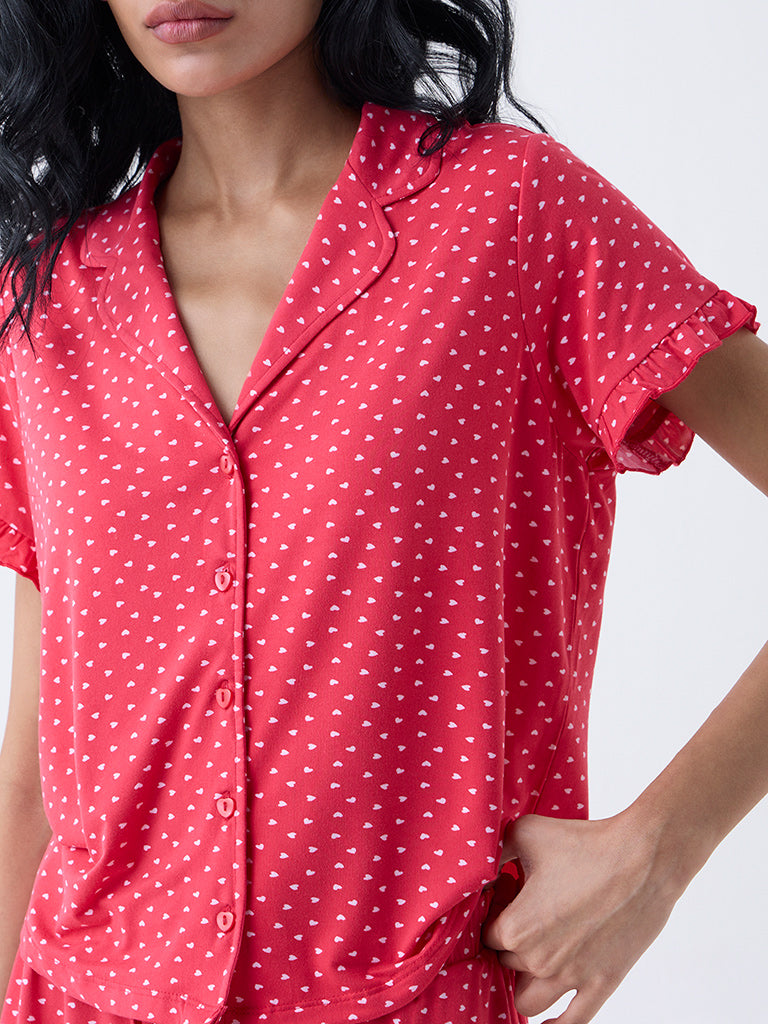 Superstar Red Heart Printed Shirt