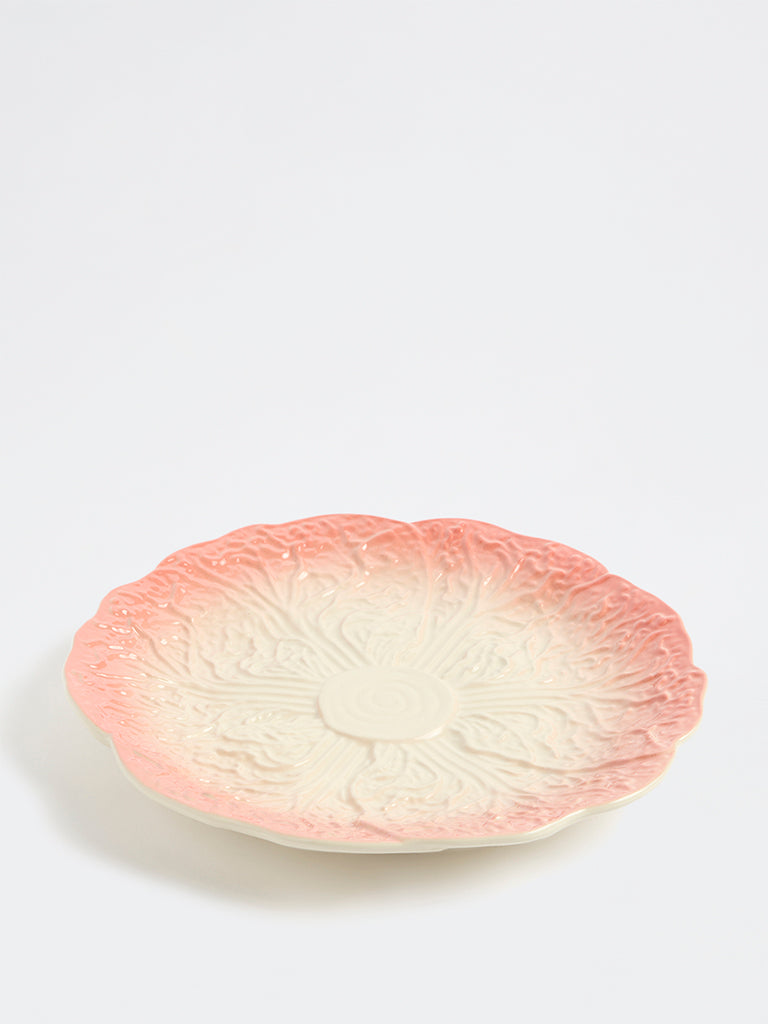 Westside Home Light Pink Cabbage Textured Dinner Plate