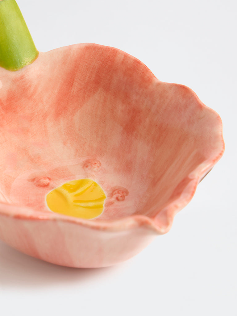 Westside Home Peach Floral Design Bowl