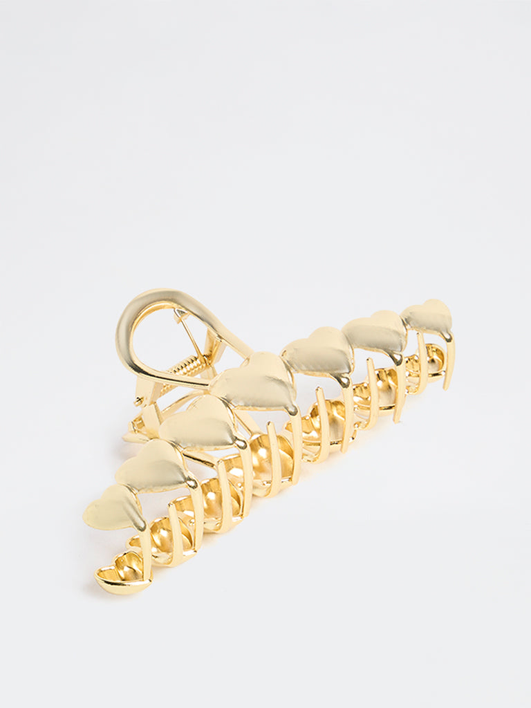 Westside Accessories Gold Statement Heart Hair Clip