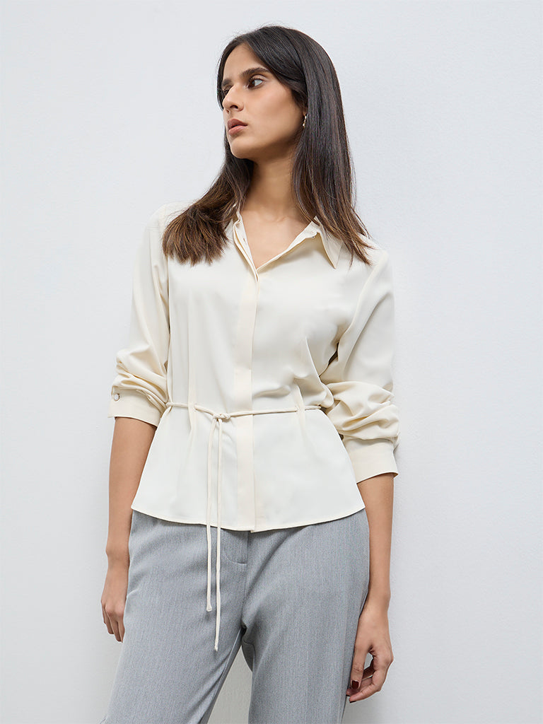 Wardrobe Cream Tie-Up Detail Blouse