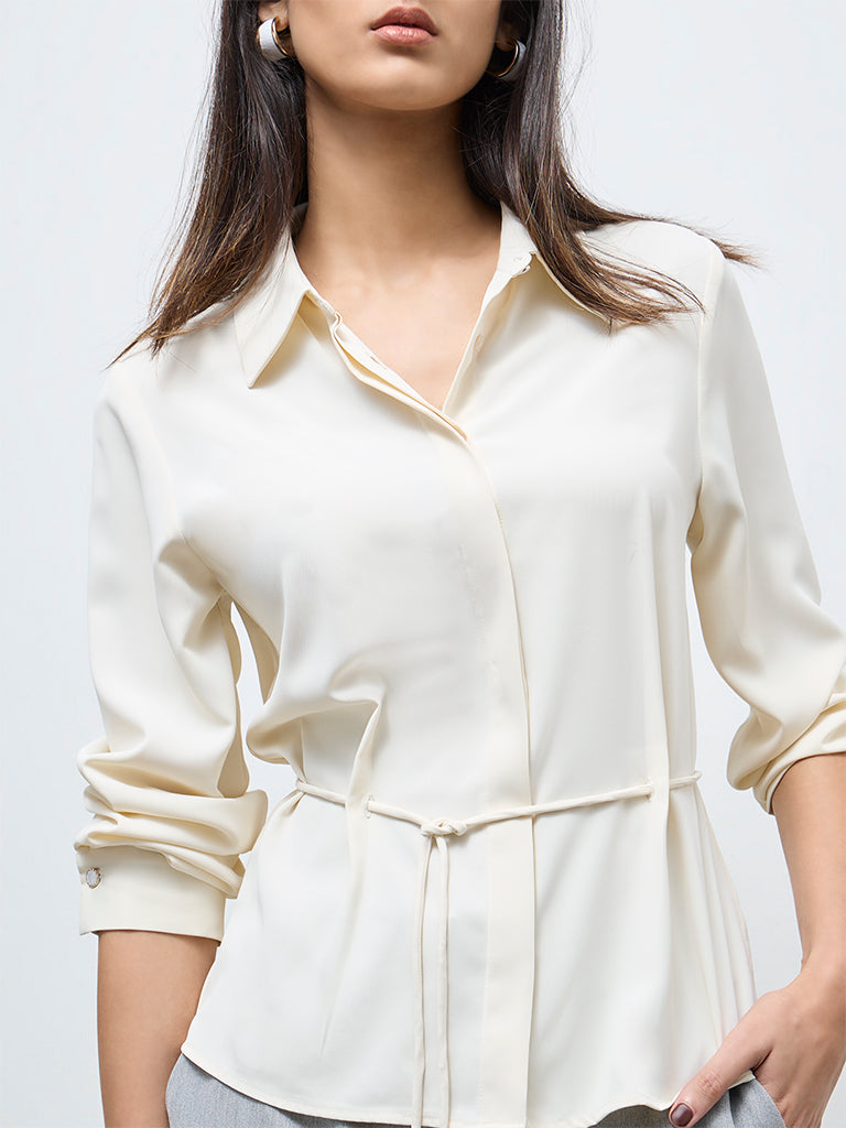 Wardrobe Cream Tie-Up Detail Blouse