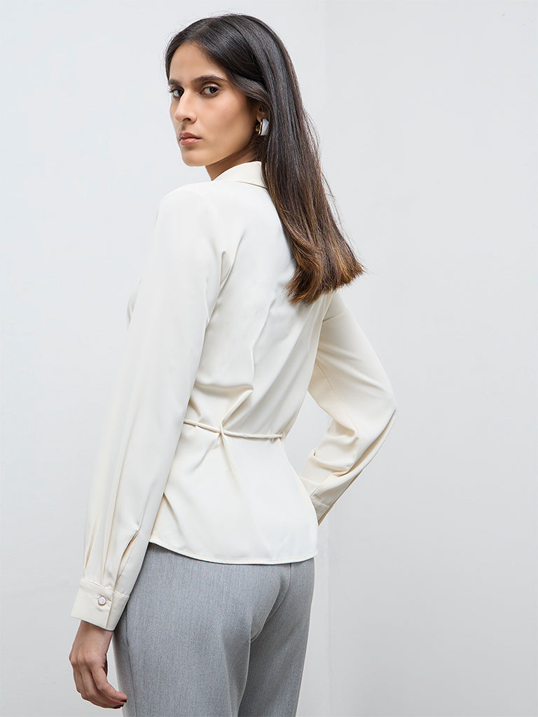 Wardrobe Cream Tie-Up Detail Blouse