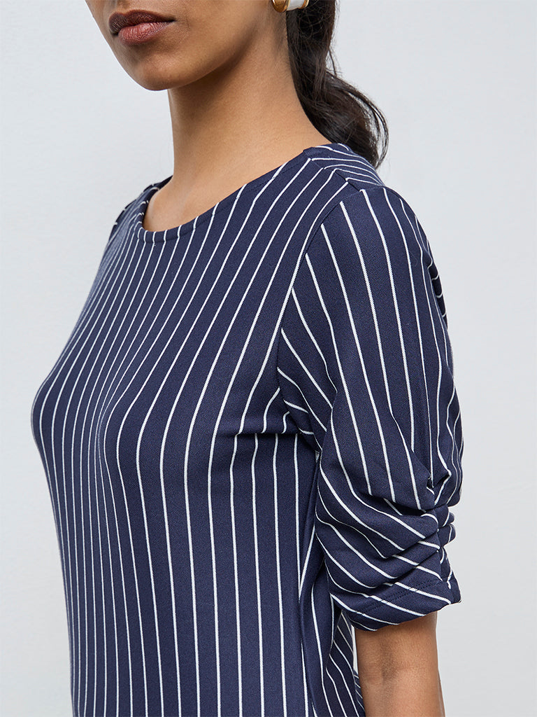 Wardrobe Navy Striped Top