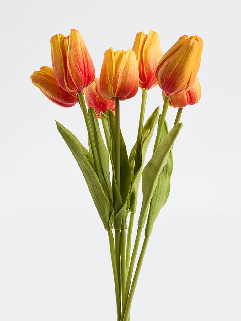Westside Home Orange Artificial Tulip Bunch