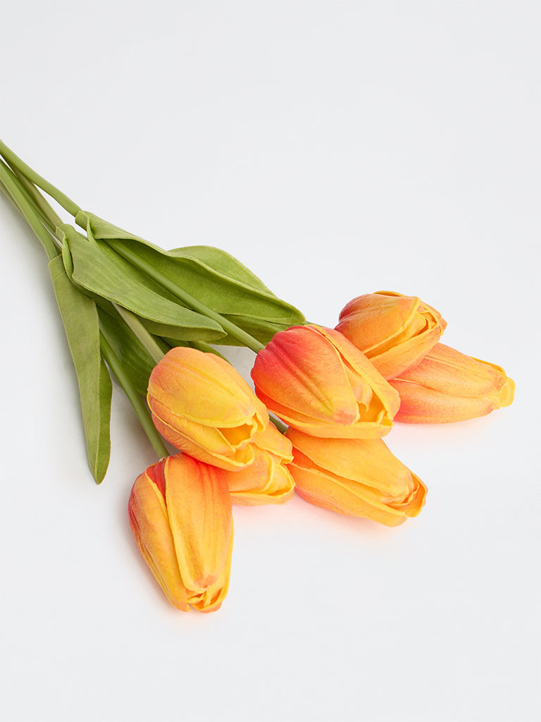 Westside Home Orange Artificial Tulip Bunch