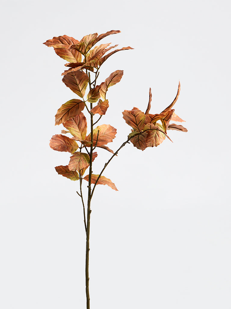 Westside Home Orange Artificial Chestnut Leaf Branch