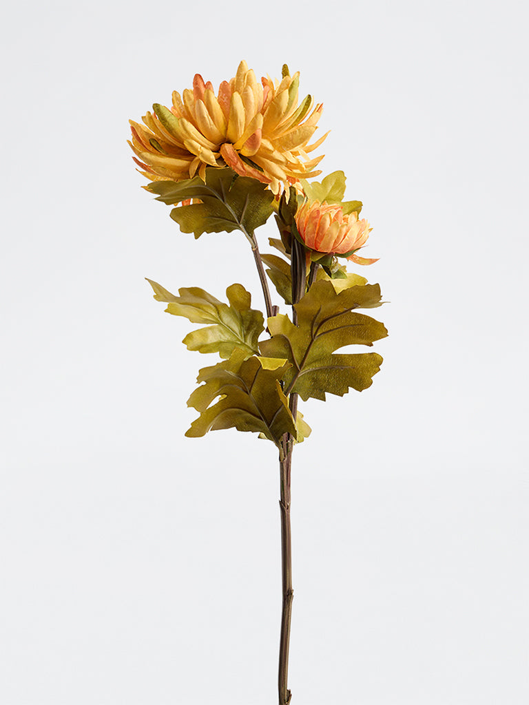 Westside Home Orange Artificial Chrysanthemum Flower Stem