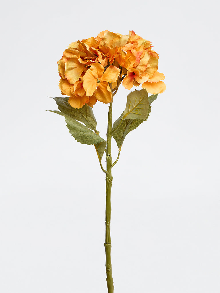 Westside Home Orange Artificial Hydrangea Flower Stem